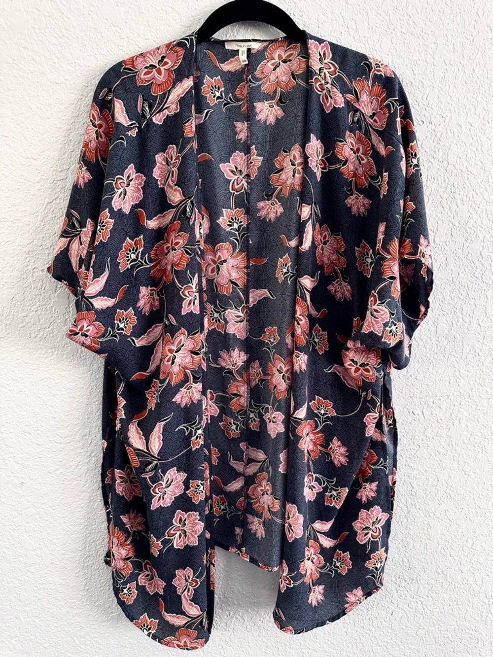 Maurices Floral Kimono Cardigan Open Front Boho Lightweight Layering S/M‎